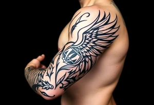 Angel and nature themed tattoo idea