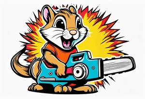 Chipmunk with a chainsaw tattoo idea