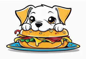 Dog eating food tattoo idea