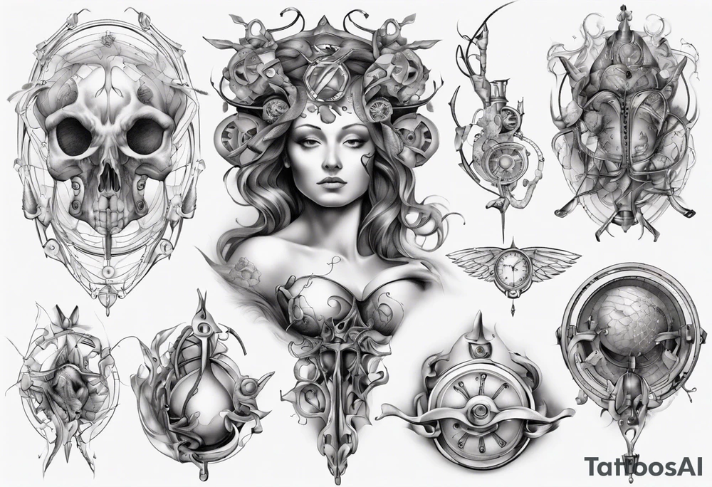 Female breast tattoo idea