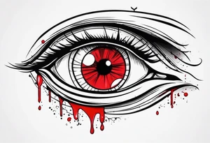 Bleeding one red eye sleeve tattoo design tattoo idea