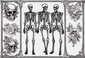 I need a ribcage tattoo of a skeleton.
The skeleton should wear a red/ black suit. tattoo idea