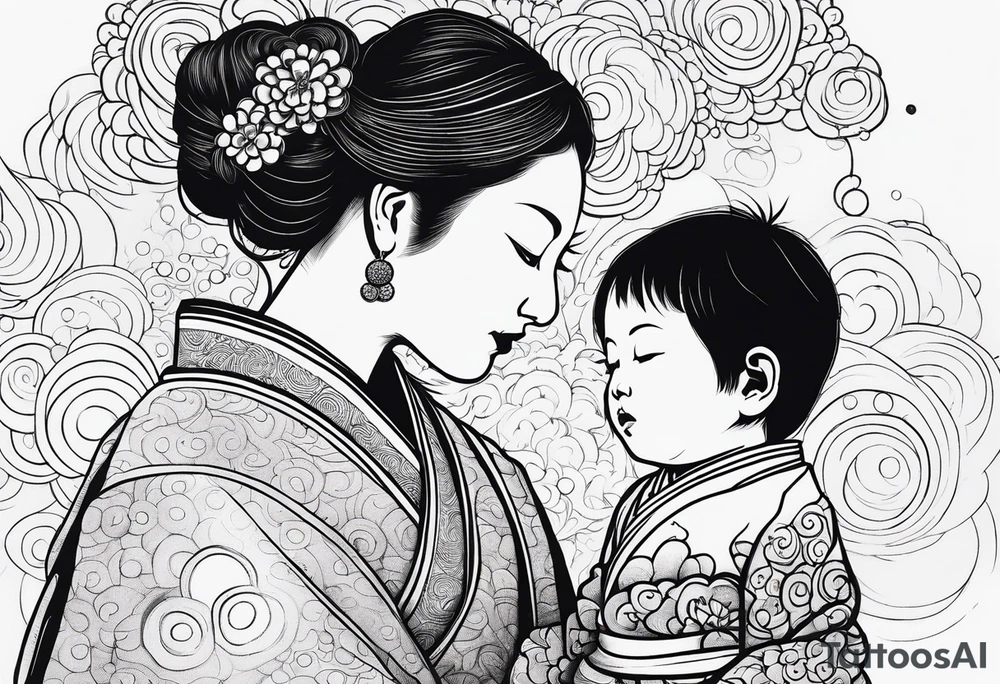 dots to represent two children a mother and father tattoo idea
