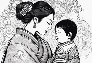 dots to represent two children a mother and father tattoo idea