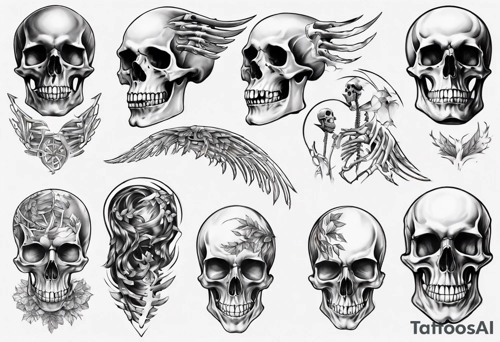half skeleton ribs tattoo idea