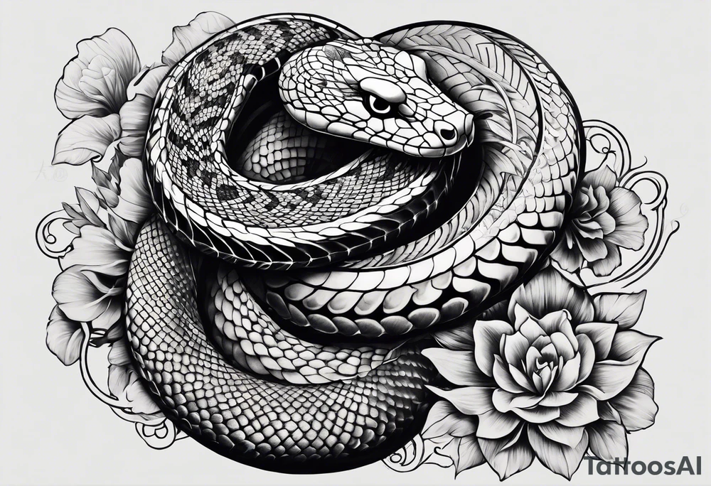 Snake tattoo for placement down along the spine with the head positioned at the bottom in japanese style to symbolise a journey of healing tattoo idea