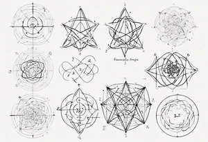 The mathematical friendship graph from graph theory that is cute, shape it like a 6,1 prime knot tattoo idea