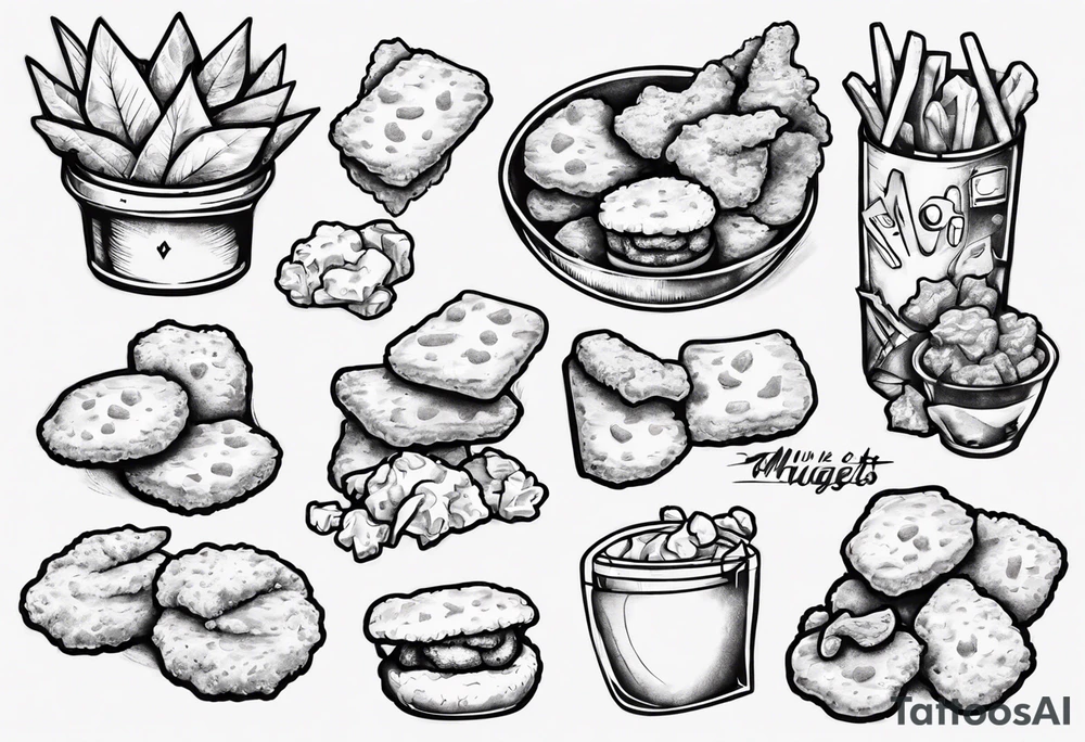 Chicken nuggets tattoo idea