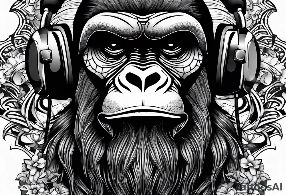 gorilla motorcycle microphone tattoo idea