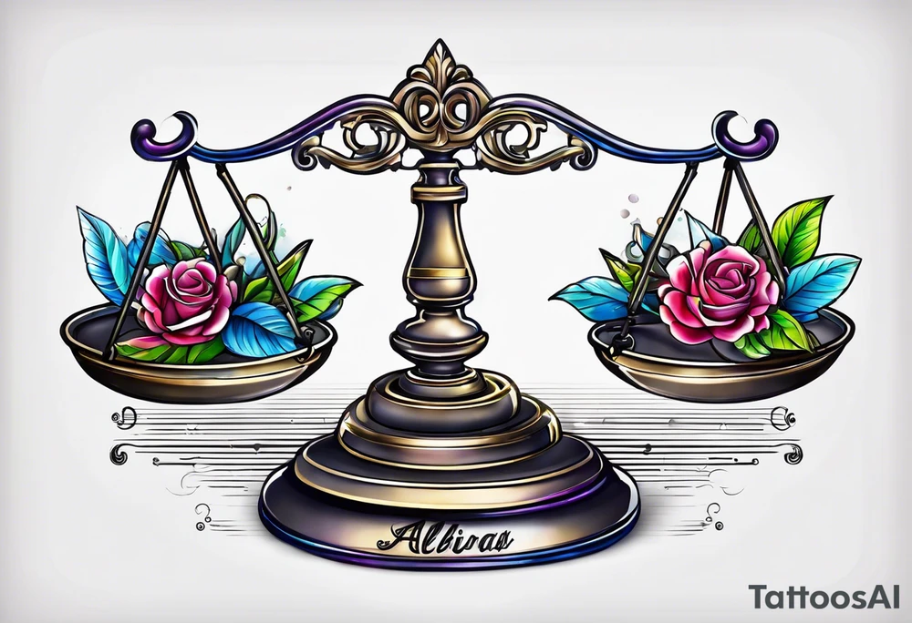 Libra scale with the word always tattoo idea