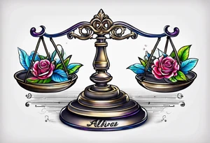 Libra scale with the word always tattoo idea