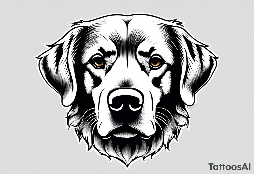 maple leaf, golden retriever tattoo idea
