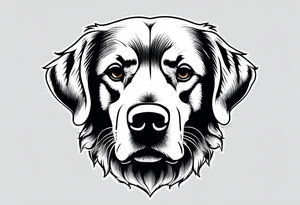 maple leaf, golden retriever tattoo idea
