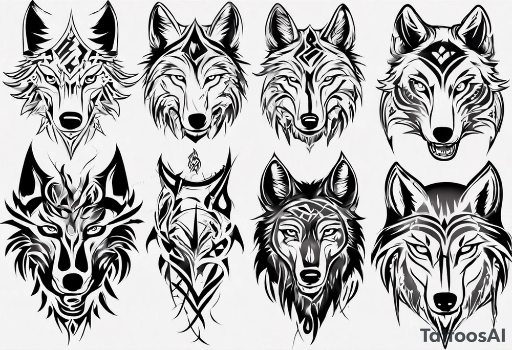 Wolf sleeve tattoo idea