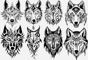 Wolf sleeve tattoo idea