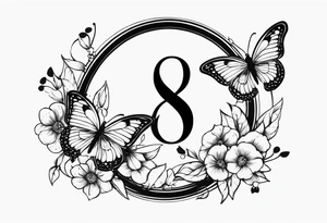 The word saudade with the number 8:18 with butterflies tattoo idea