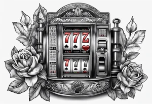 luck number 7 poker machine tattoo idea