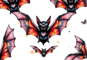 10 Unique cute bats tattoo idea