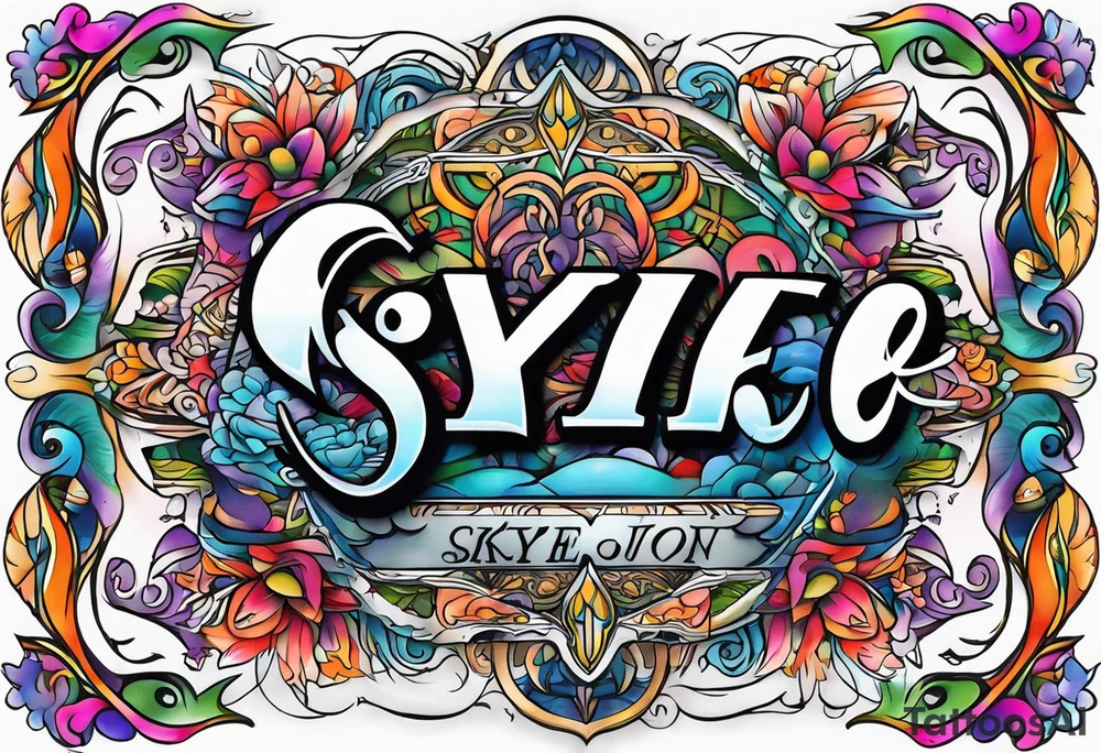 Skye name fonts tattoo idea