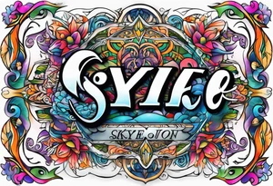 Skye name fonts tattoo idea