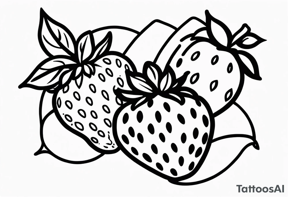 Line drawing Strawberry tattoo idea