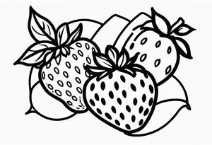 Line drawing Strawberry tattoo idea