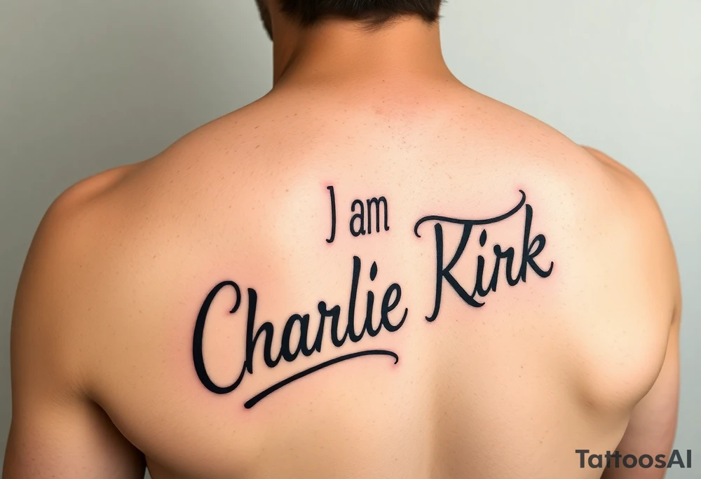 I am Charlie Kirk forearm tattoo idea