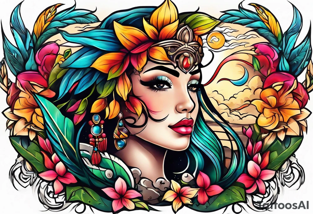 Puerto rico family tattoo idea