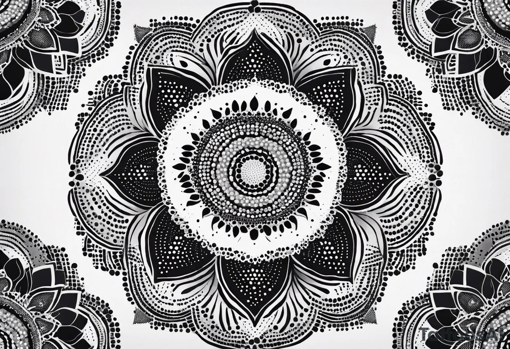 very simple mandala made of dots tattoo idea