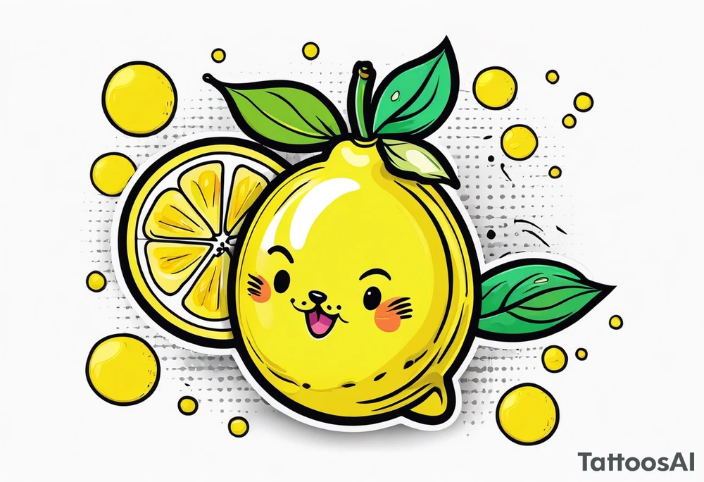 a lemon and a paw tattoo idea