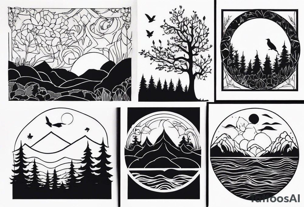 Nature Silhouette tattoo idea