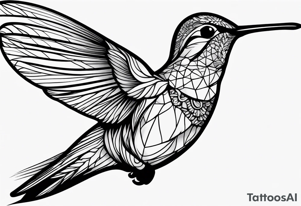 Humming bird silhouette tattoo idea