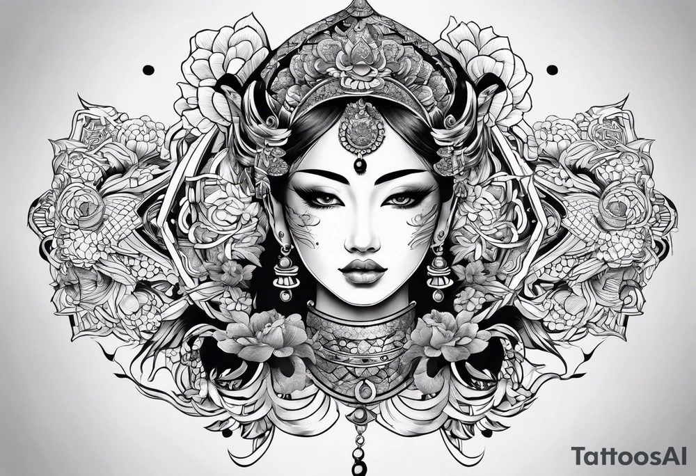 Half face tattoo idea