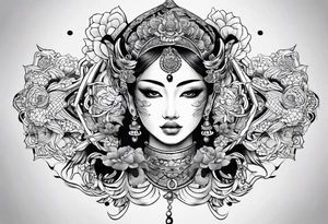 Half face tattoo idea