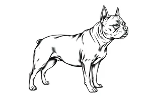 outline of a staffy dog tattoo idea