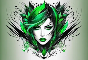 abstract, green and black, covered from wrist to forearm, fully covered, no borders, blackwork, no people tattoo idea