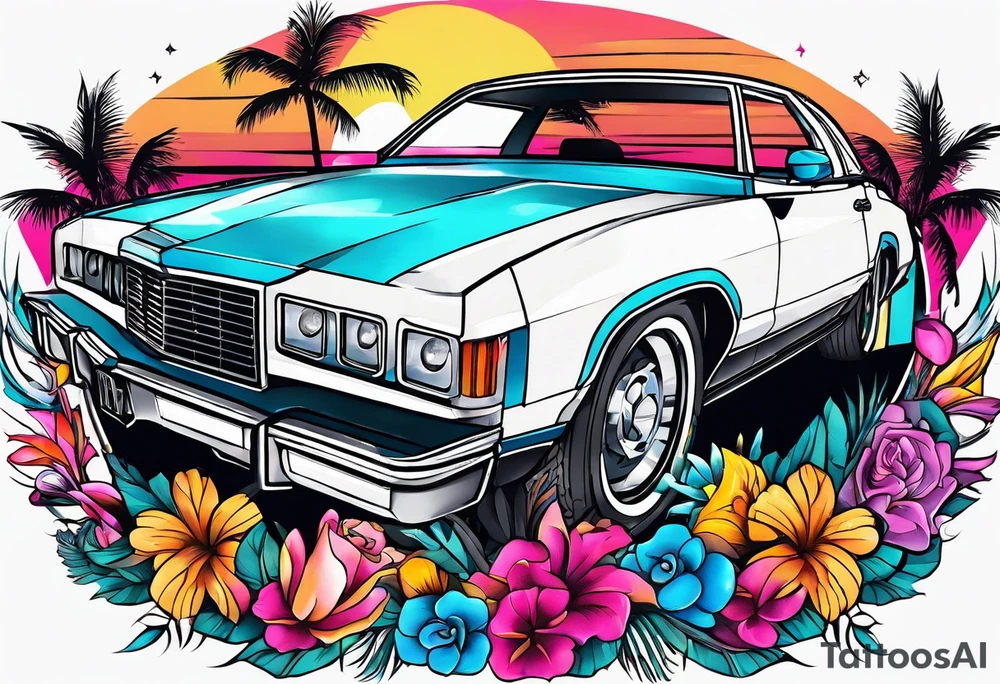 miami vice style party tattoo idea