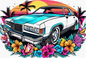 miami vice style party tattoo idea