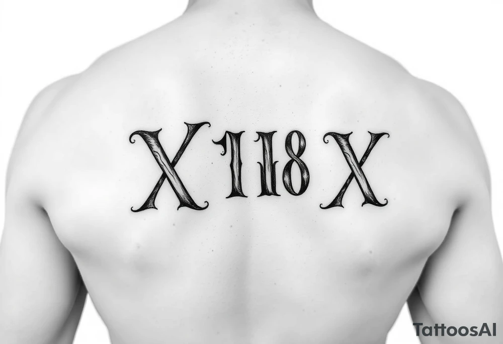 XVIII-XVIII on the ribs, just the numbers no designs tattoo idea