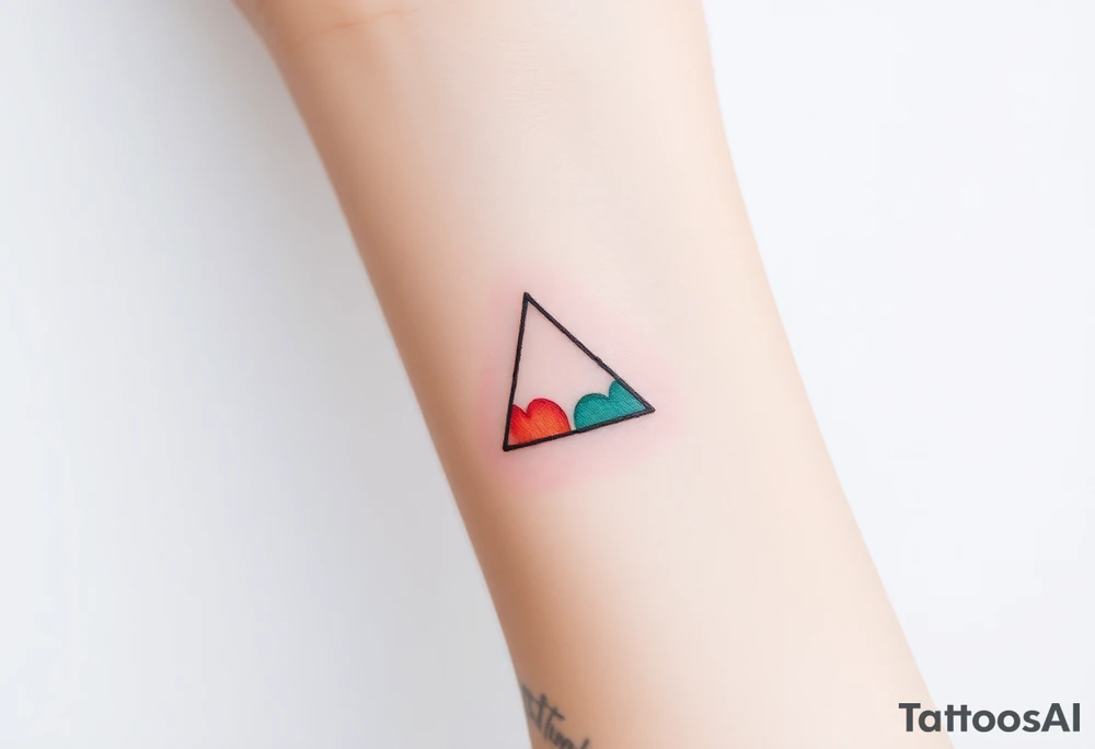 A small tattoo on my wrist to represent my lesbian identity, but in a subtle way. Fine line. Triangle tattoo idea