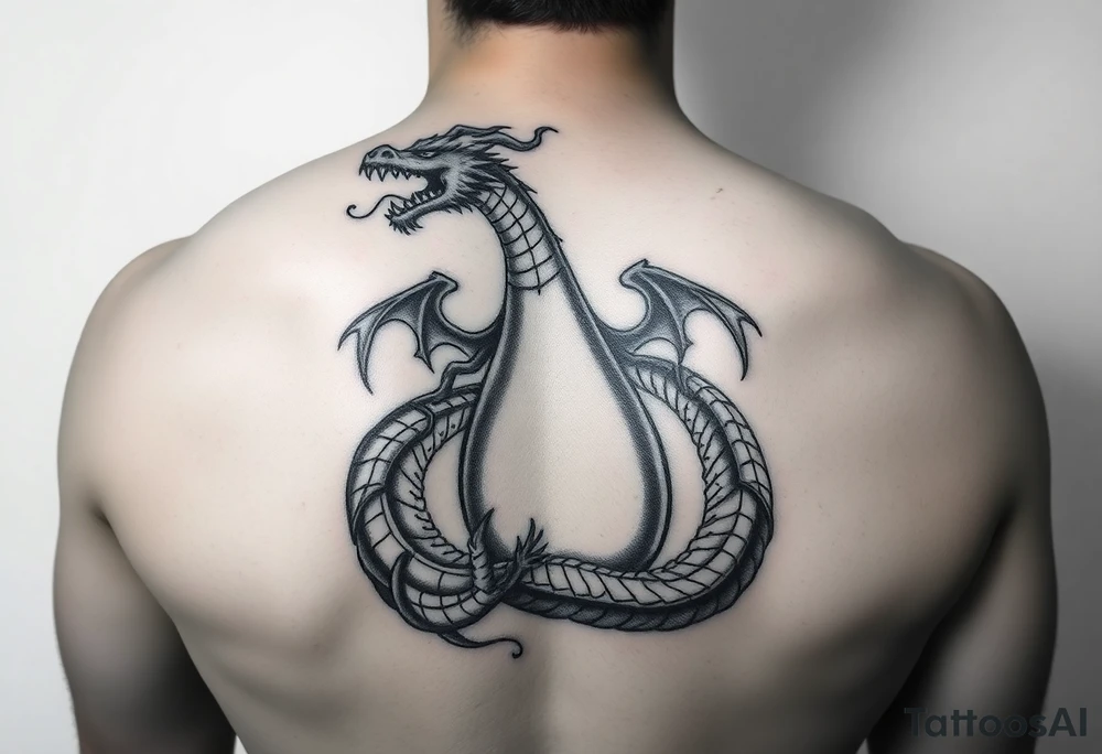 the canvas is a mans large erect penis , it has a dragon that wraps around it tattoo idea