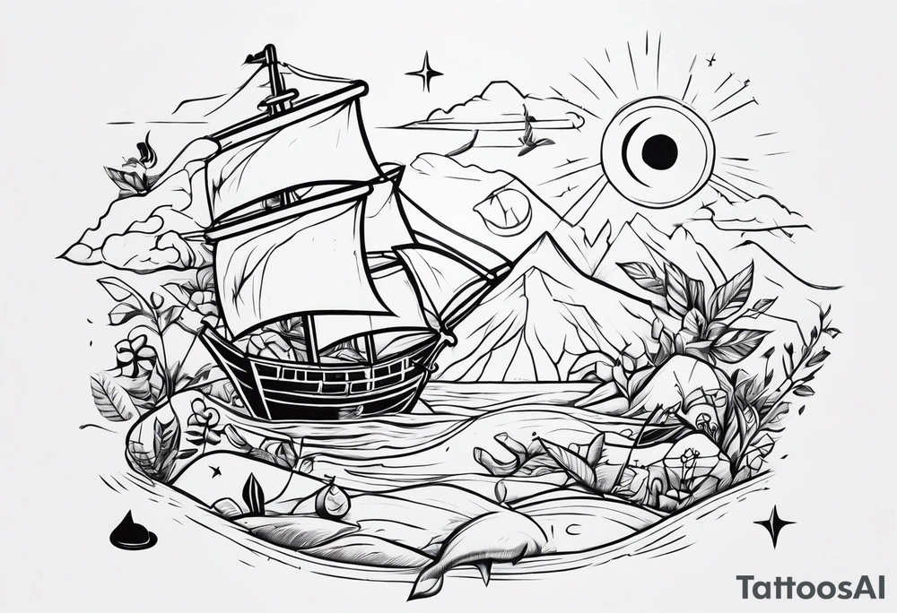 Treasure hunt tattoo idea