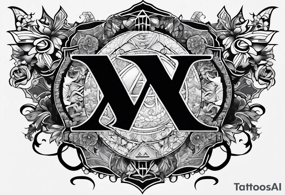 the letters A W R in the middle of a ninja headband tattoo idea