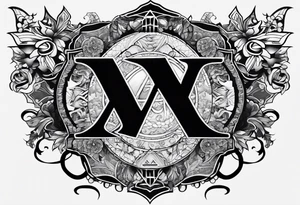 the letters A W R in the middle of a ninja headband tattoo idea