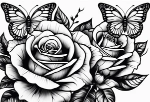Butterfly roses tattoo idea