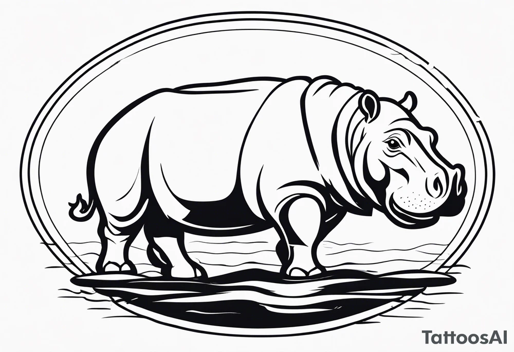 Hippopotamus protection tattoo idea