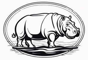 Hippopotamus protection tattoo idea