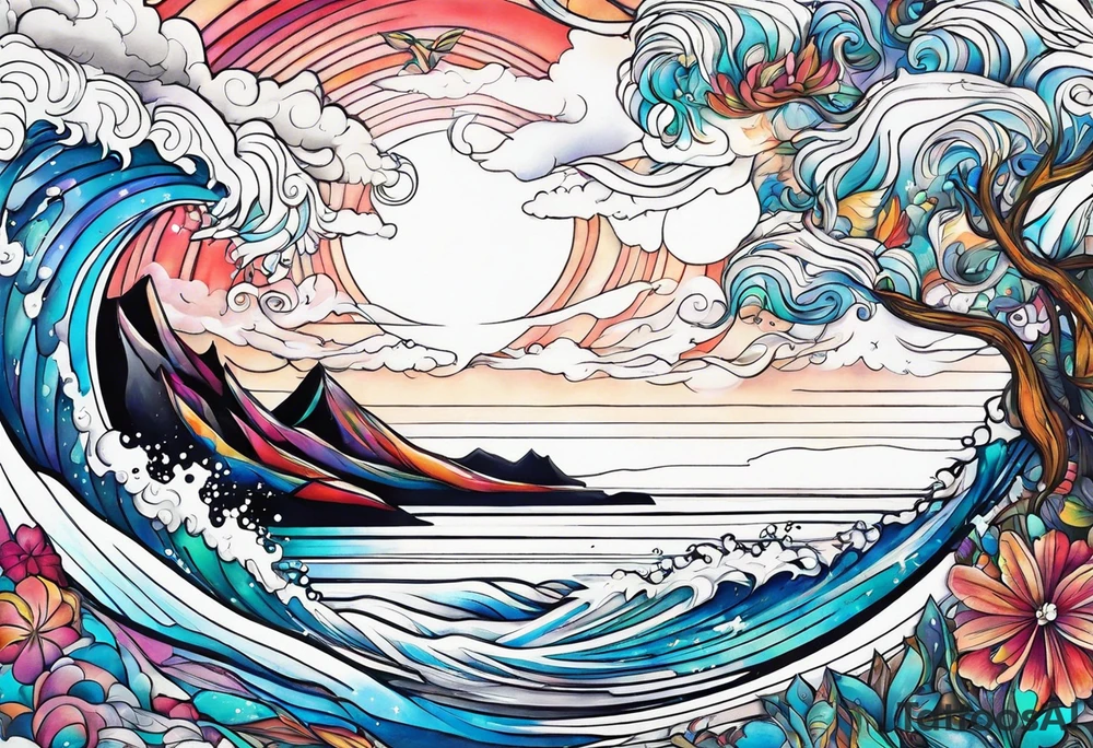 Beach and snow tattoo idea