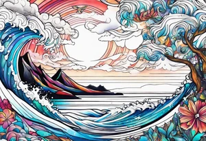 Beach and snow tattoo idea
