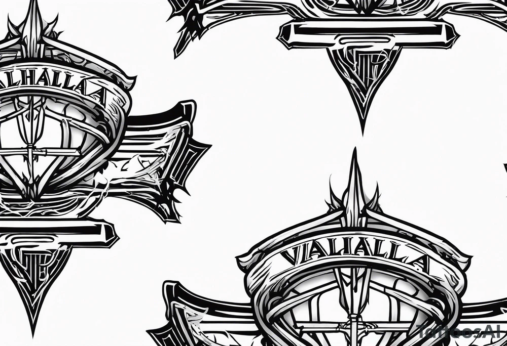 Valhalla
sword shield barbed  wire tattoo idea